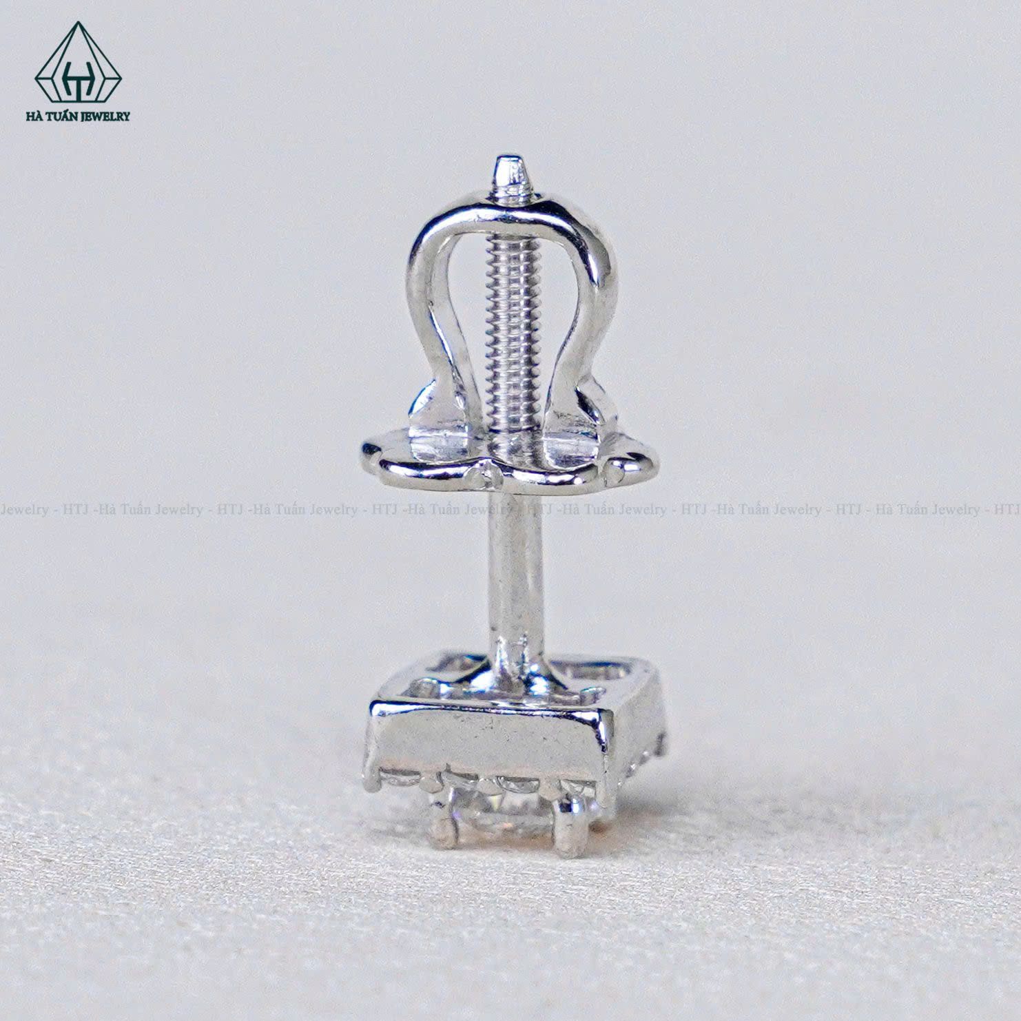 EX167 Chủ Mois 3.6mm Bông tai viền tấm vuông