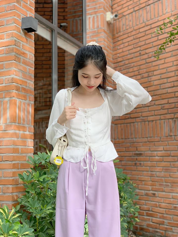 Quần suông Tím QC