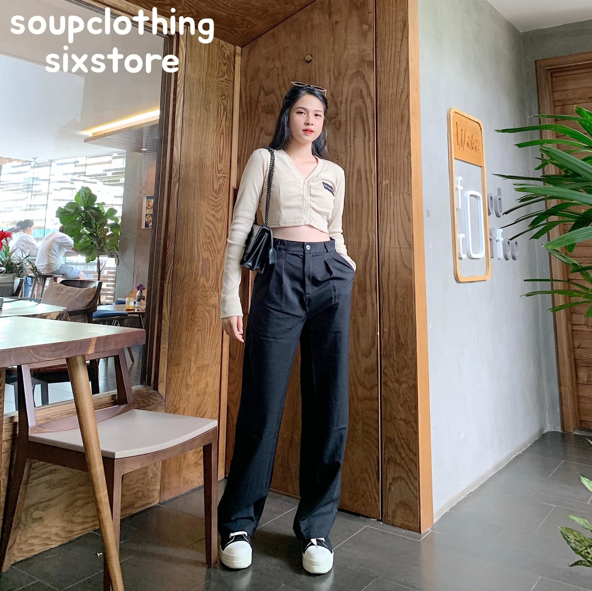 Set áo bandarsaya + quần suông đen