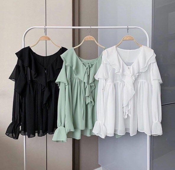 Áo babydoll phối bèo