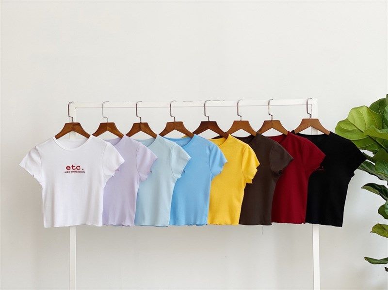 Áo croptop cuốn biên ETC