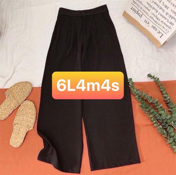 Quần suông culottes đen lưng cao