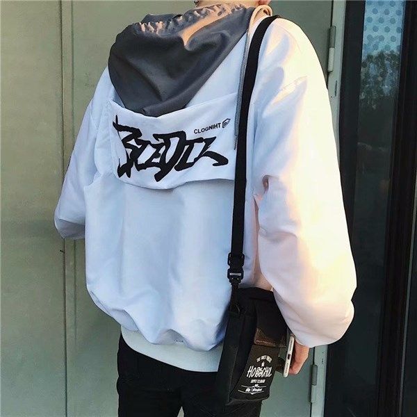 Áo khoác dù phối nón tay khoá zip Biedee