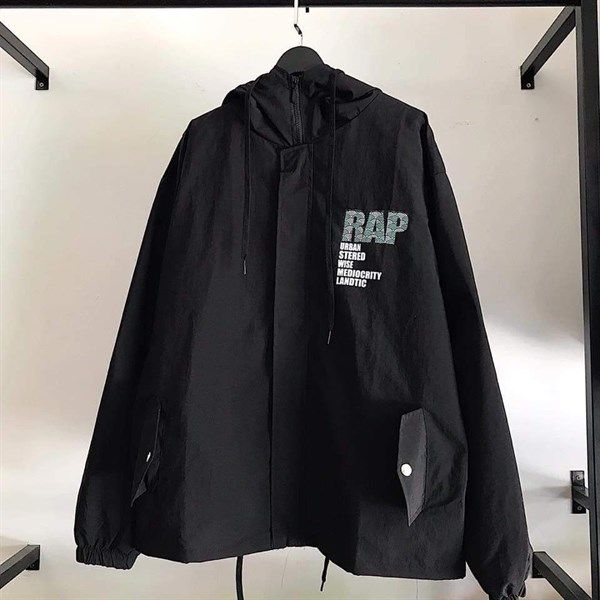 Áo khoác dù RAP ATLANTIC GRAPHICS màu đen