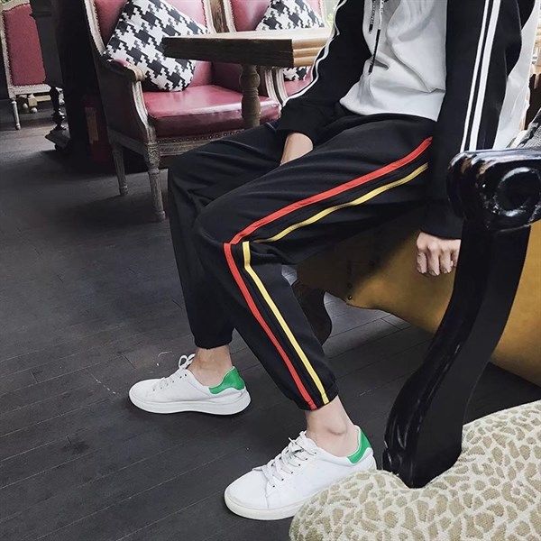 Quần dài thun 2 sọc đỏ + vàng