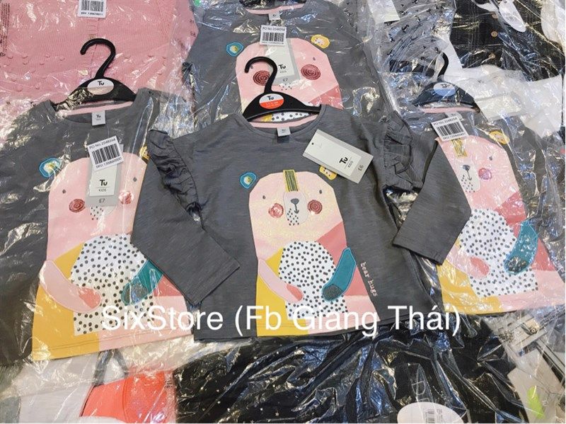 Áo tay dài gấu xám Tu