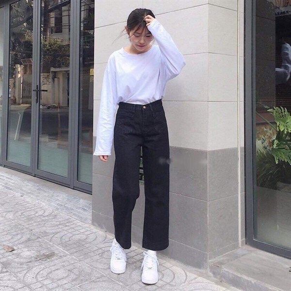 Quần jean culottes phối túi X