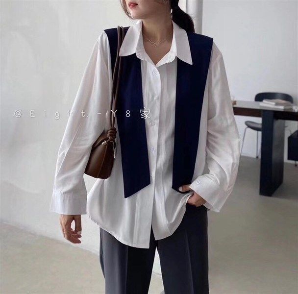 Áo sơmi kèm khăn cộ