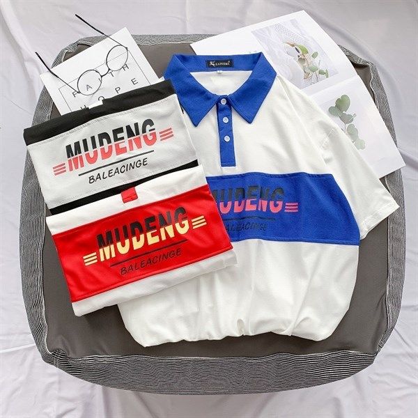 Áo thun polo MUDENG phối màu