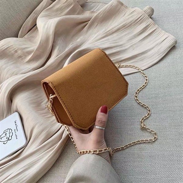 Túi mini đeo chéo trơn nắp gập