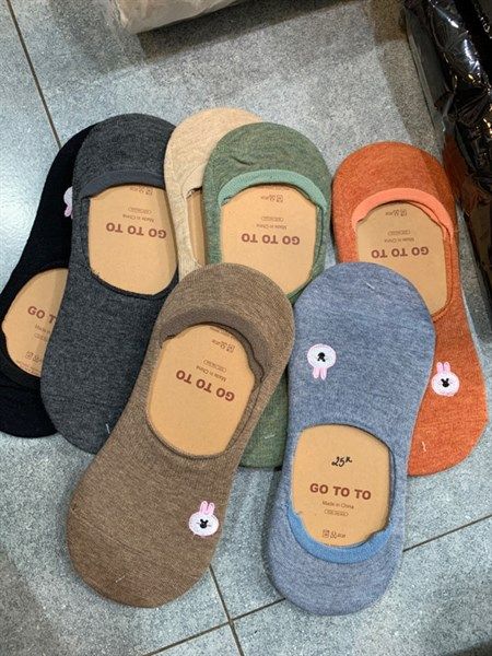 Vớ hài thêu icon thỏ cony - gấu brown