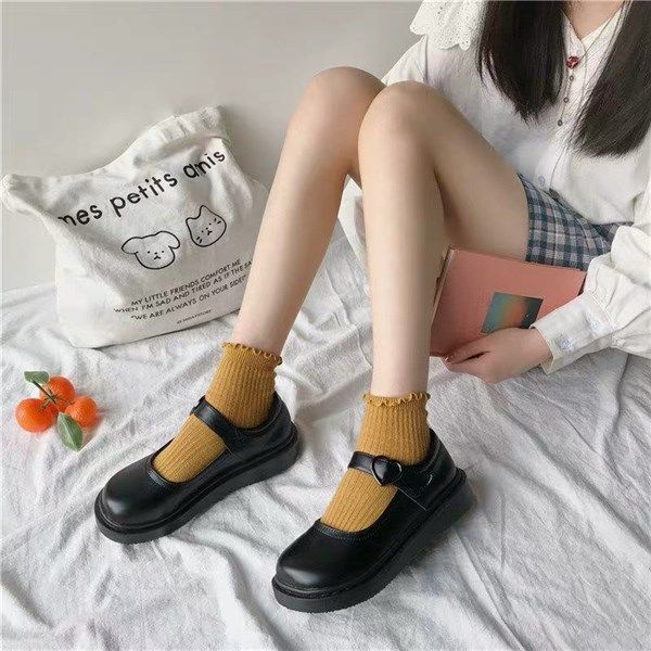 Giày búp bê quai ngang khoá tim
