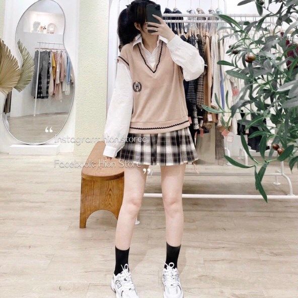 Set áo sơmi ghile + cvay caro