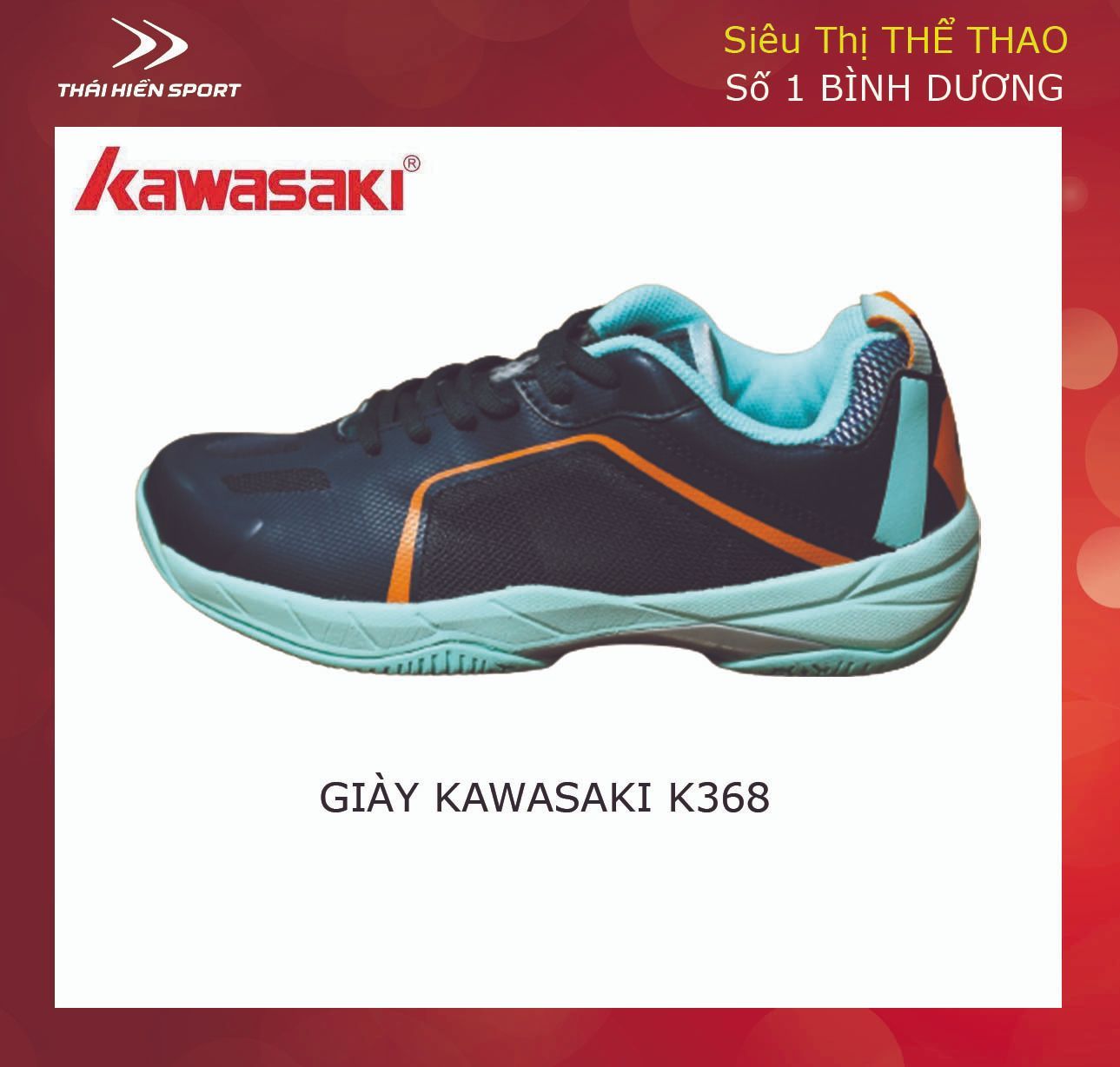  Giày cầu lông Kawasaki K368 xanh đen 