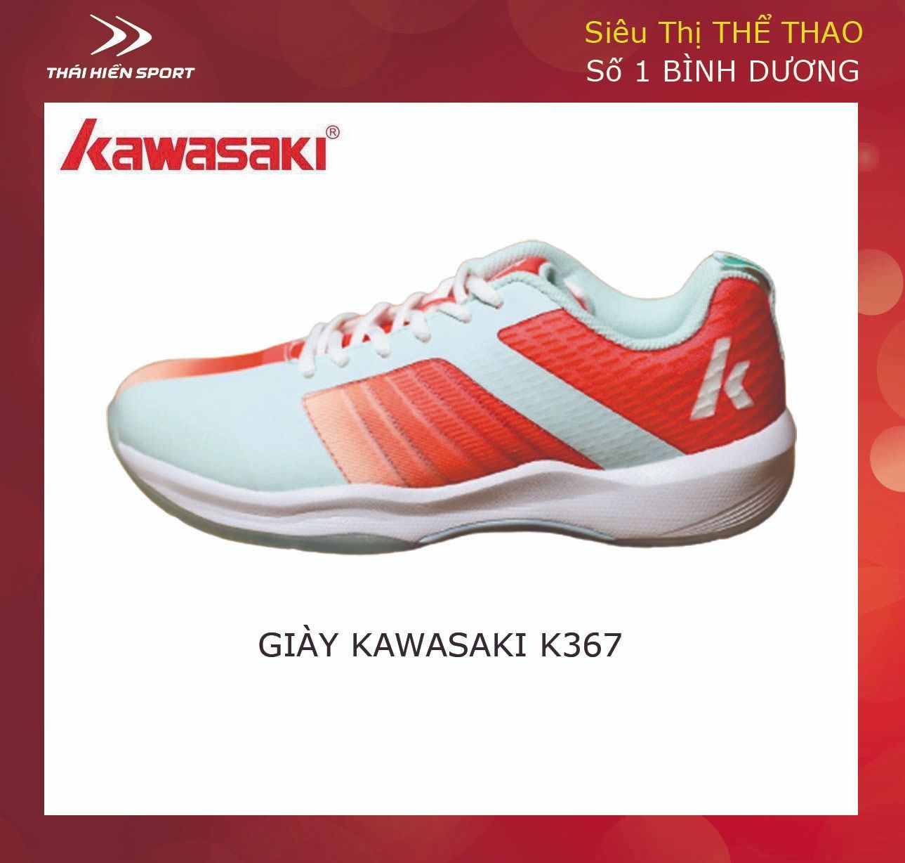  Giày cầu lông Kawasaki K367 đỏ 