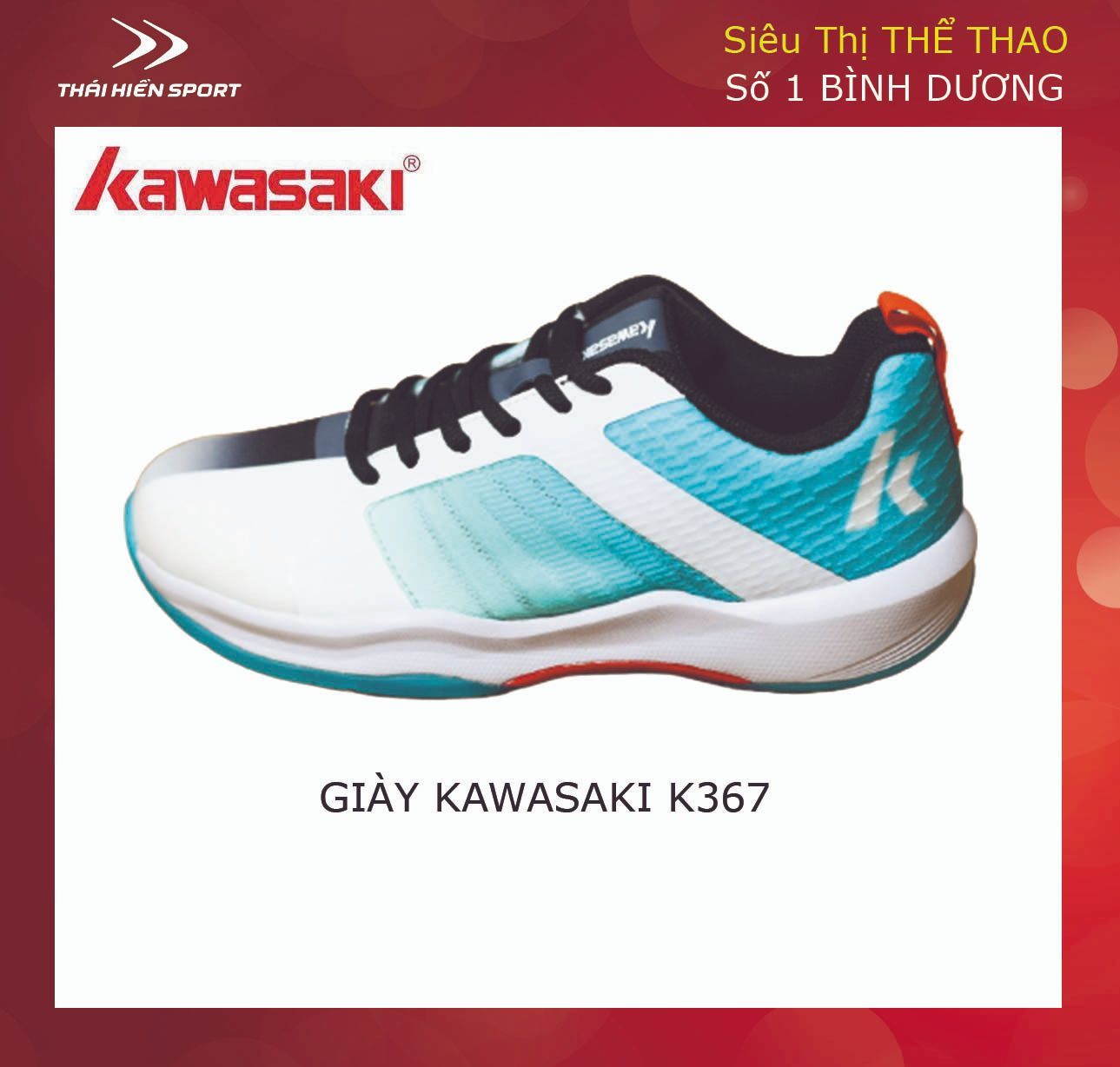  Giày cầu lông Kawasaki K367 xanh ngọc 
