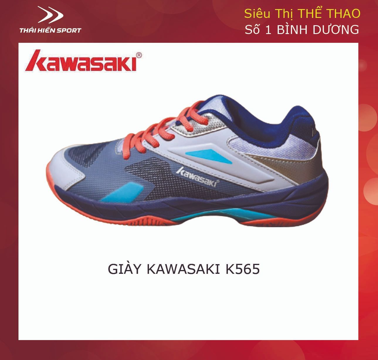  Giày cầu lông Kawasaki K565 xanh đen 