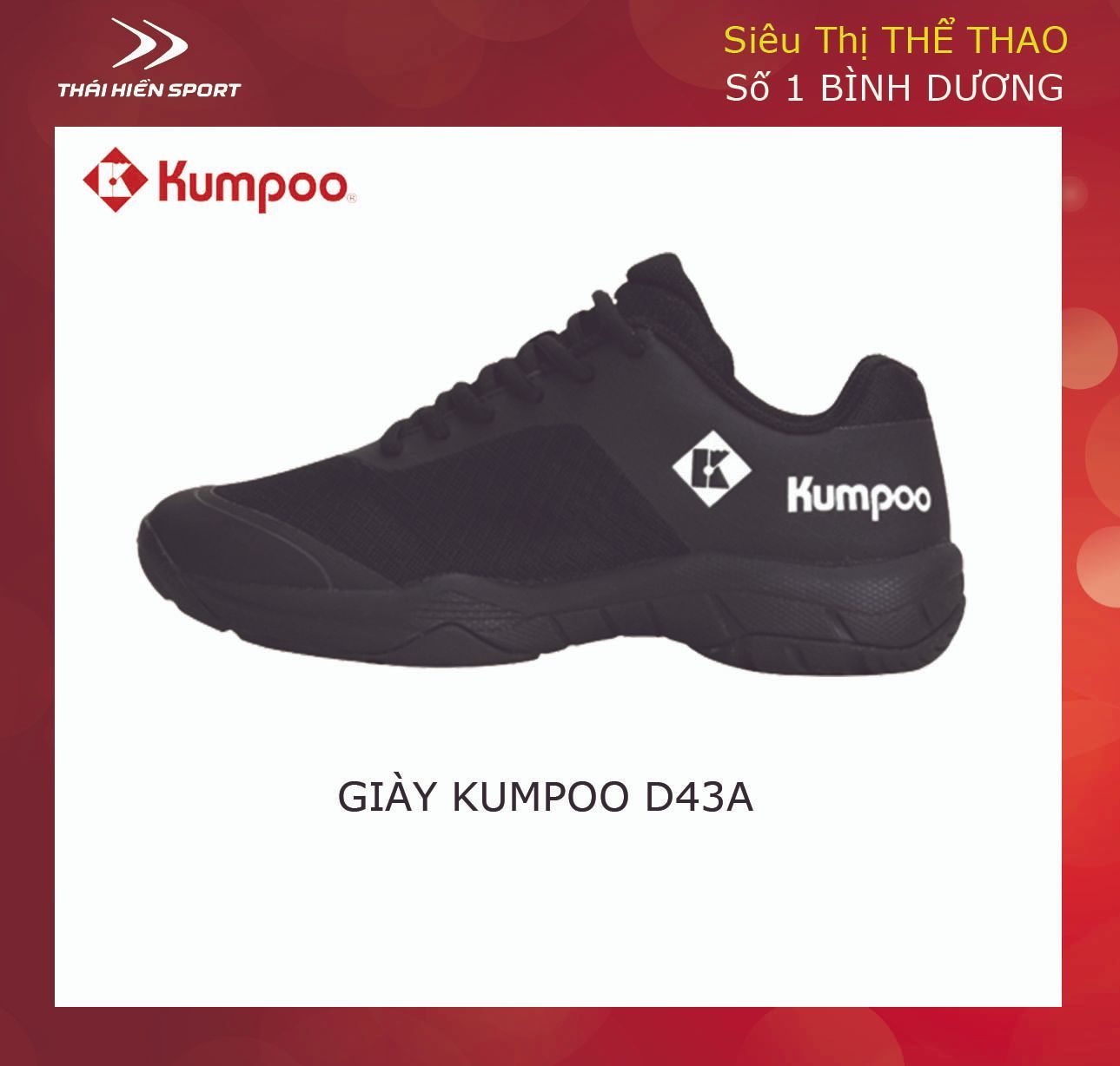  Giày cầu lông Kumpoo D43A đen 