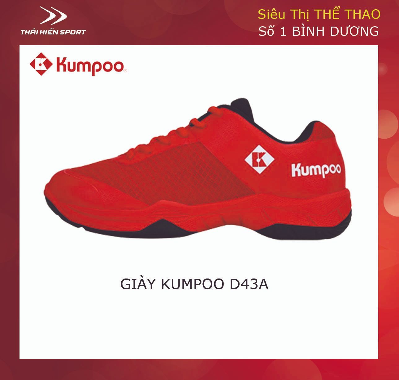  Giày cầu lông Kumpoo D43A đỏ 