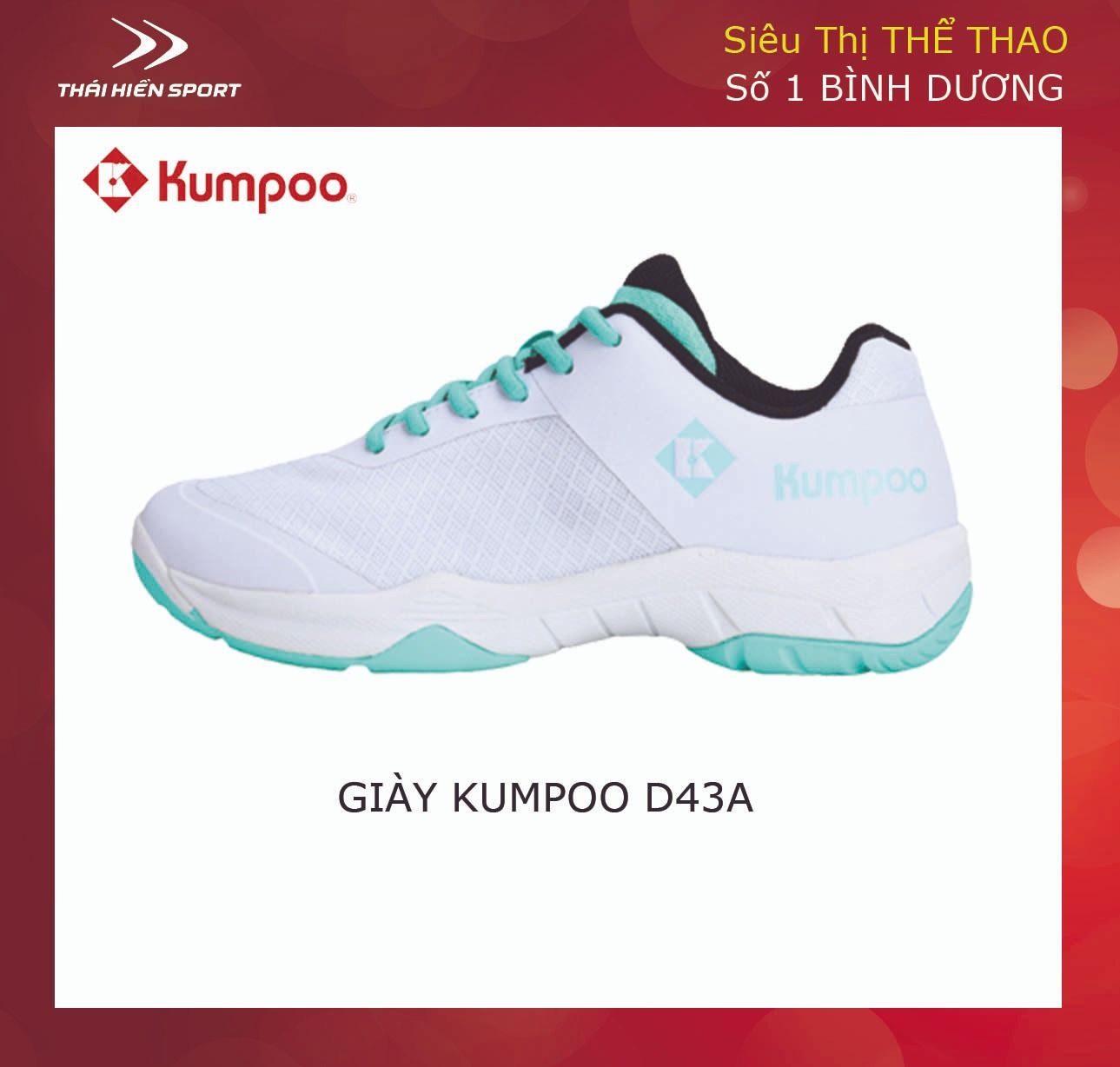 Giày cầu lông Kumpoo D43A trắng 