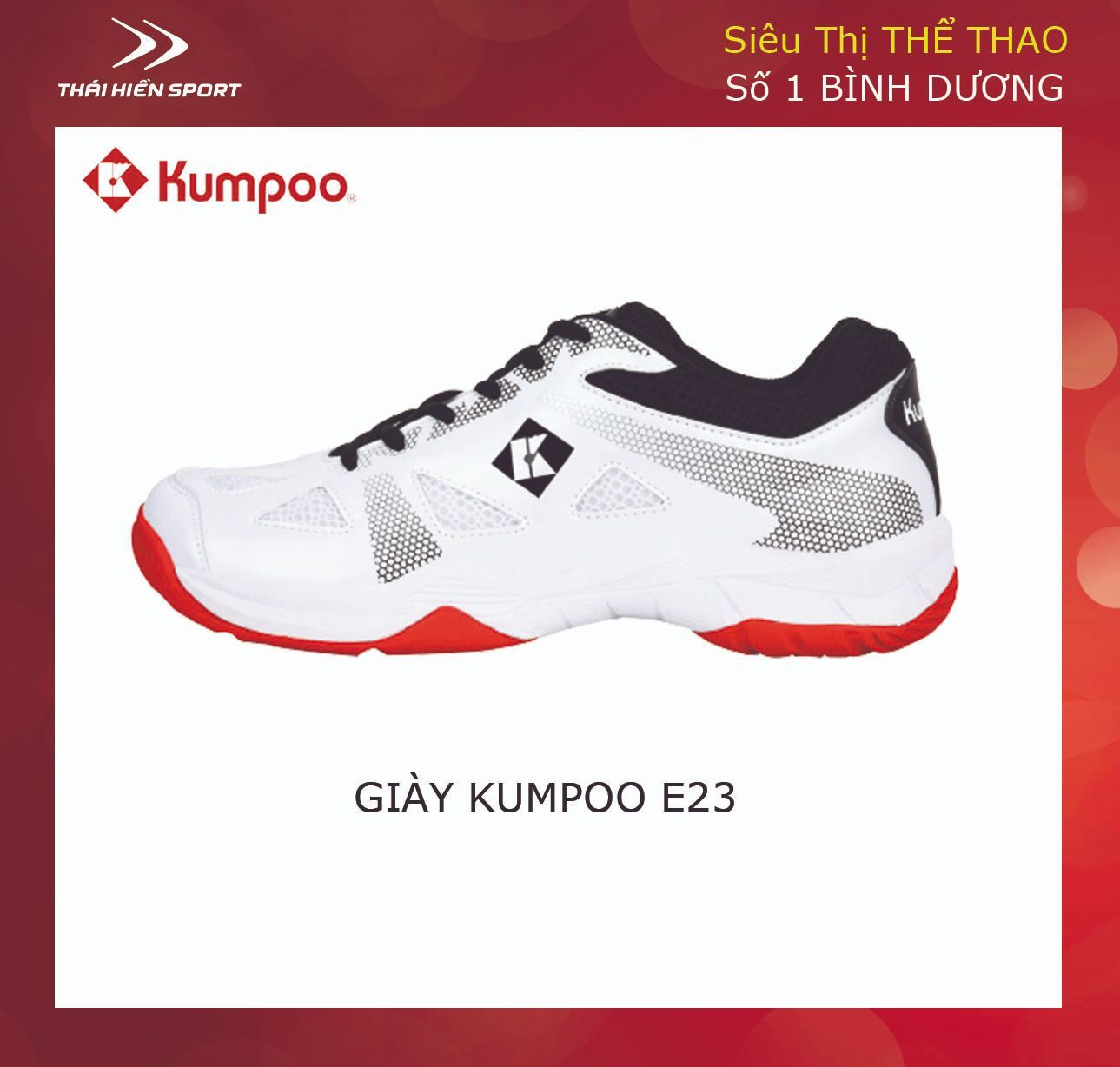  Giày cầu lông Kumpoo E23 trắng 