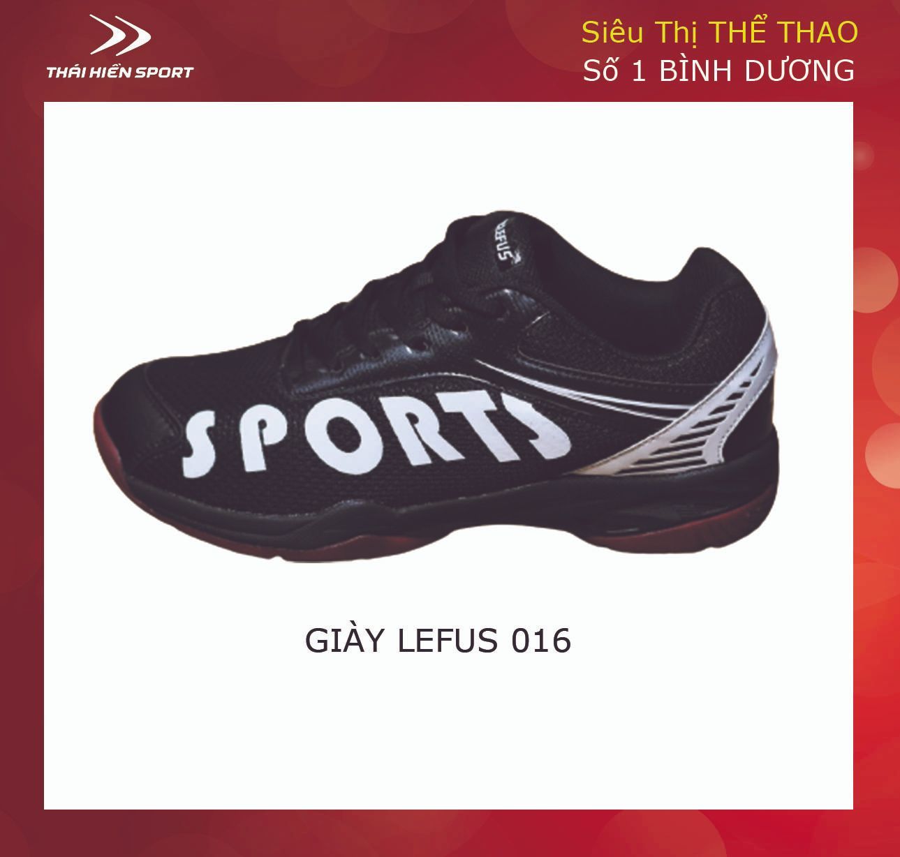  Giày cầu lông Lefus 016 đen 