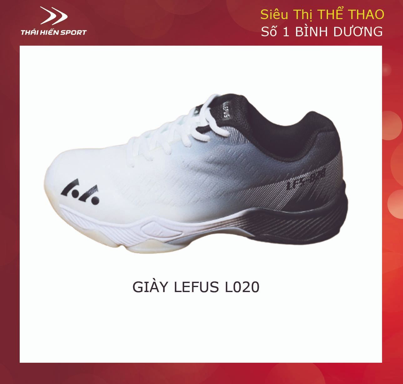  Giày cầu lông Lefus L020 trắng đen 