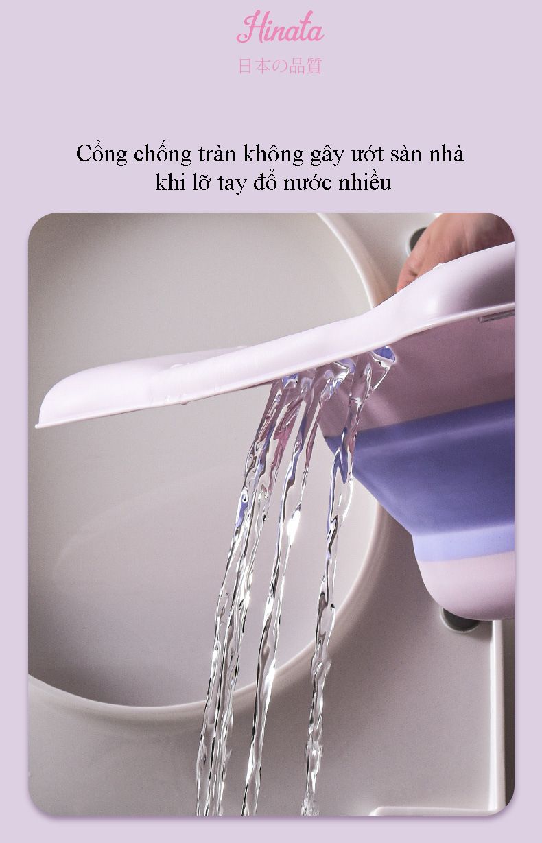  Chậu rửa gấp gọn kèm nhiệt kế vệ sinh vùng kín cho phụ nữ mang thai BT17 