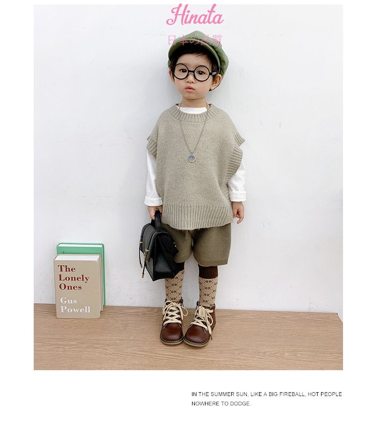 Set áo Ghi-lê quần len phong cách Nhật cho bé trai BF37 Hinata