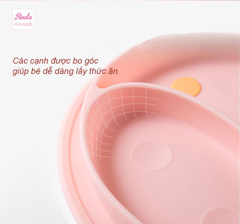  Bát ăn dặm Piglet Silicone BAD02 Hinata Nhật 