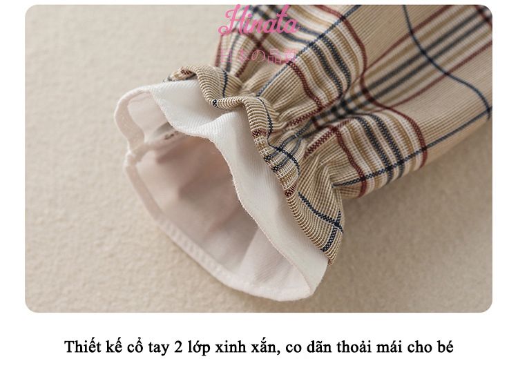 Set phối caro cho bé trai, bé gái Hinata BF34