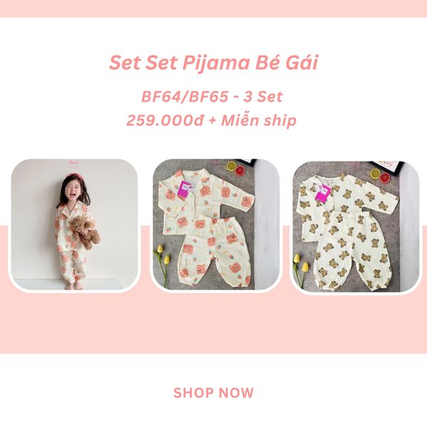 [03 Set] Pijama bé gái Hinata BF64/65 