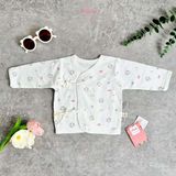  [01 Áo] Áo sơ sinh tay dài cài lệch chất cotton siêu mềm mịn Hinata A01 