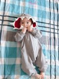  Body Sleepsuit unisex hình cá mập hoạt hình Hinata BF28 