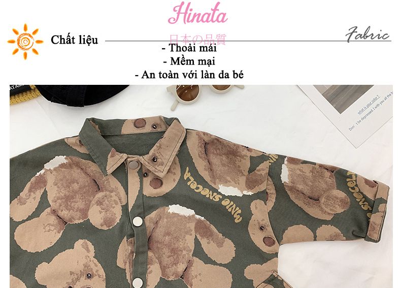 Body Romper Unisex họa tiết gấu Hinata BF36