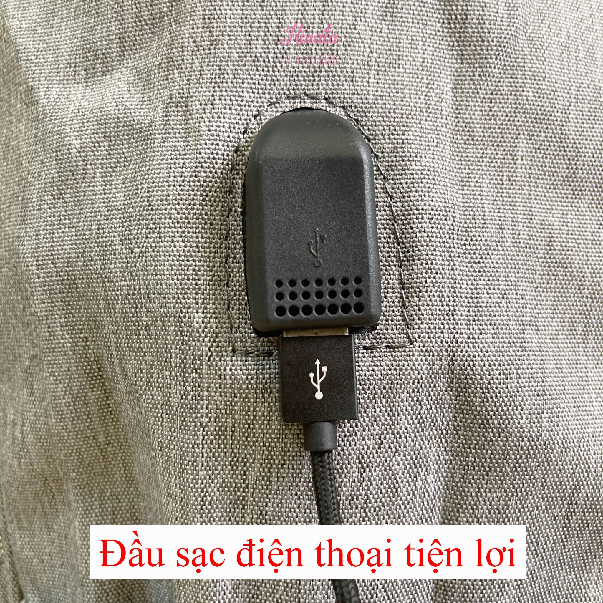  Balo bỉm sữa đa năng + Cổng sạc USB BL12 Hinata Nhật Bản 