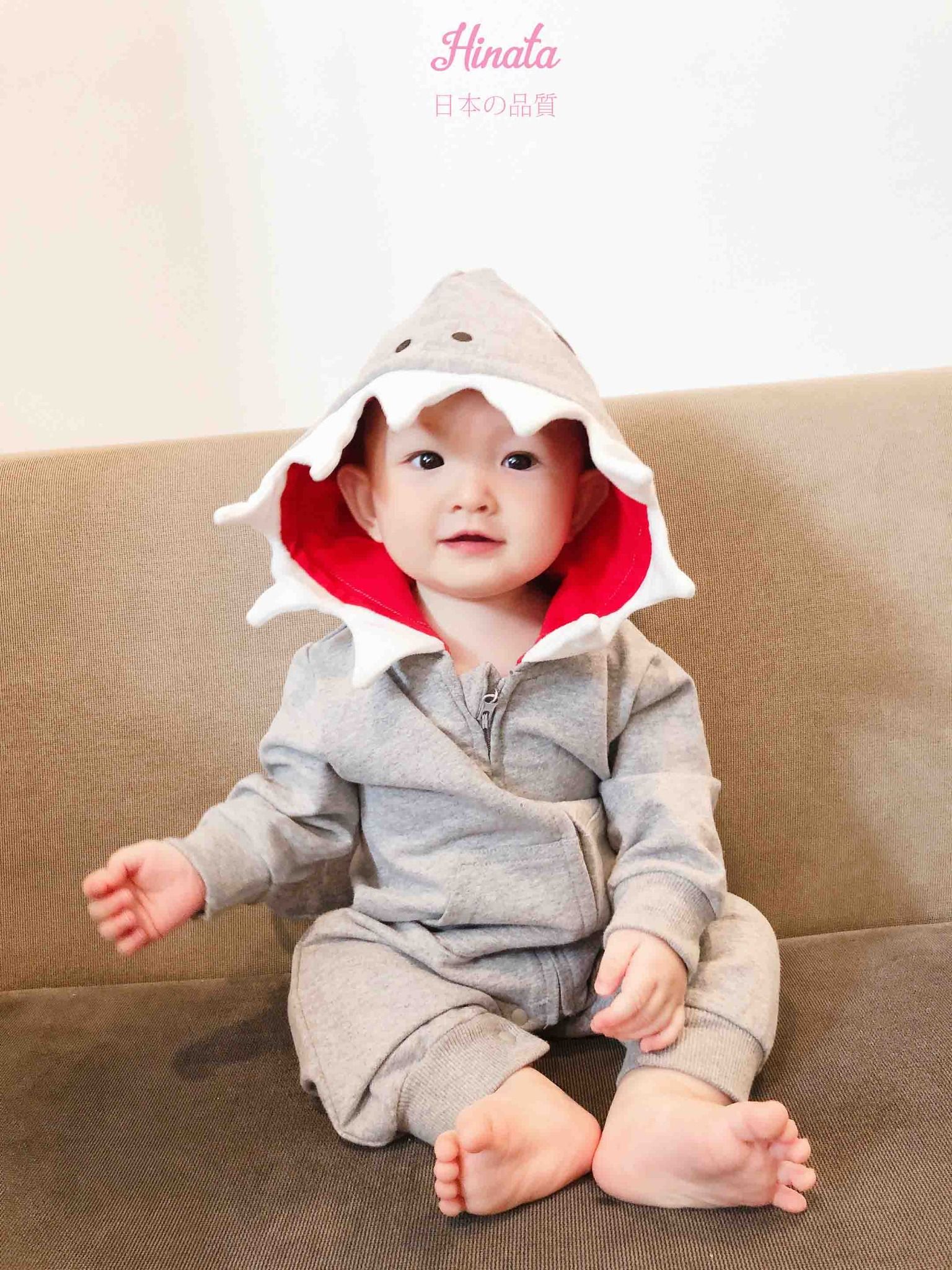 Body Sleepsuit unisex hình cá mập hoạt hình Hinata BF28