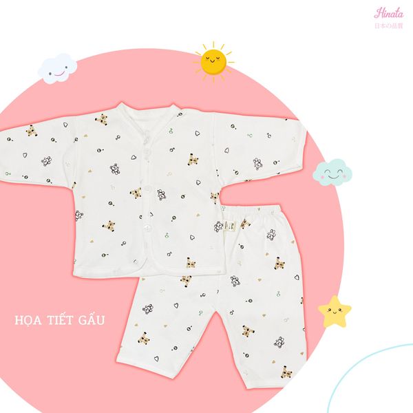  [01 Set] Bộ tay dài chất cotton siêu mềm mịn Hinata  BF82 