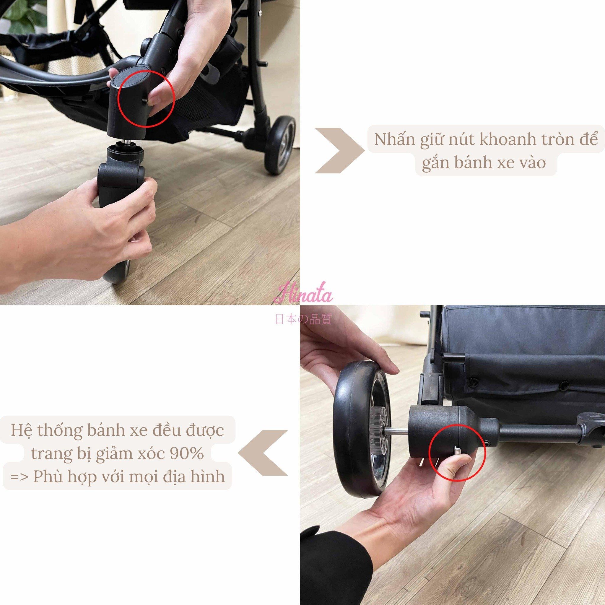 Xe đẩy em bé gấp gọn nhẹ có thể ngồi và nằm XD11 Hinata Nhật Bản