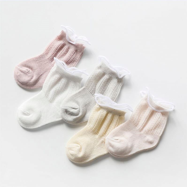 Set 5 Vớ cho bé trơn Nhật Bản V12_Thoáng khí , thun co dãn