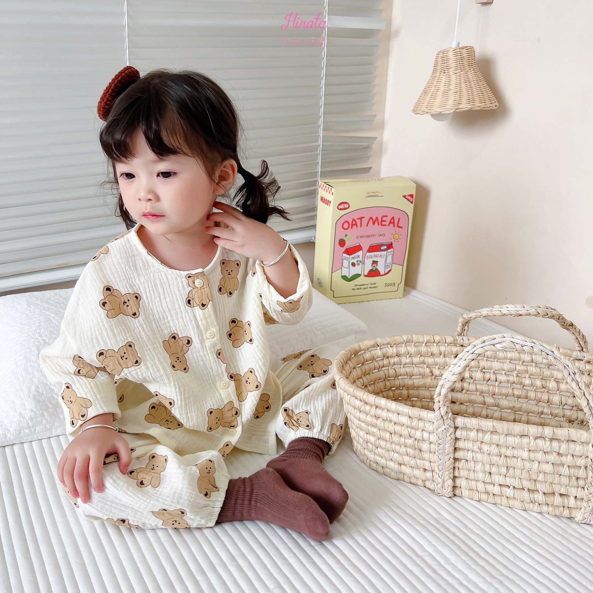 Pijama bé gái Hinata cổ tròn BF65