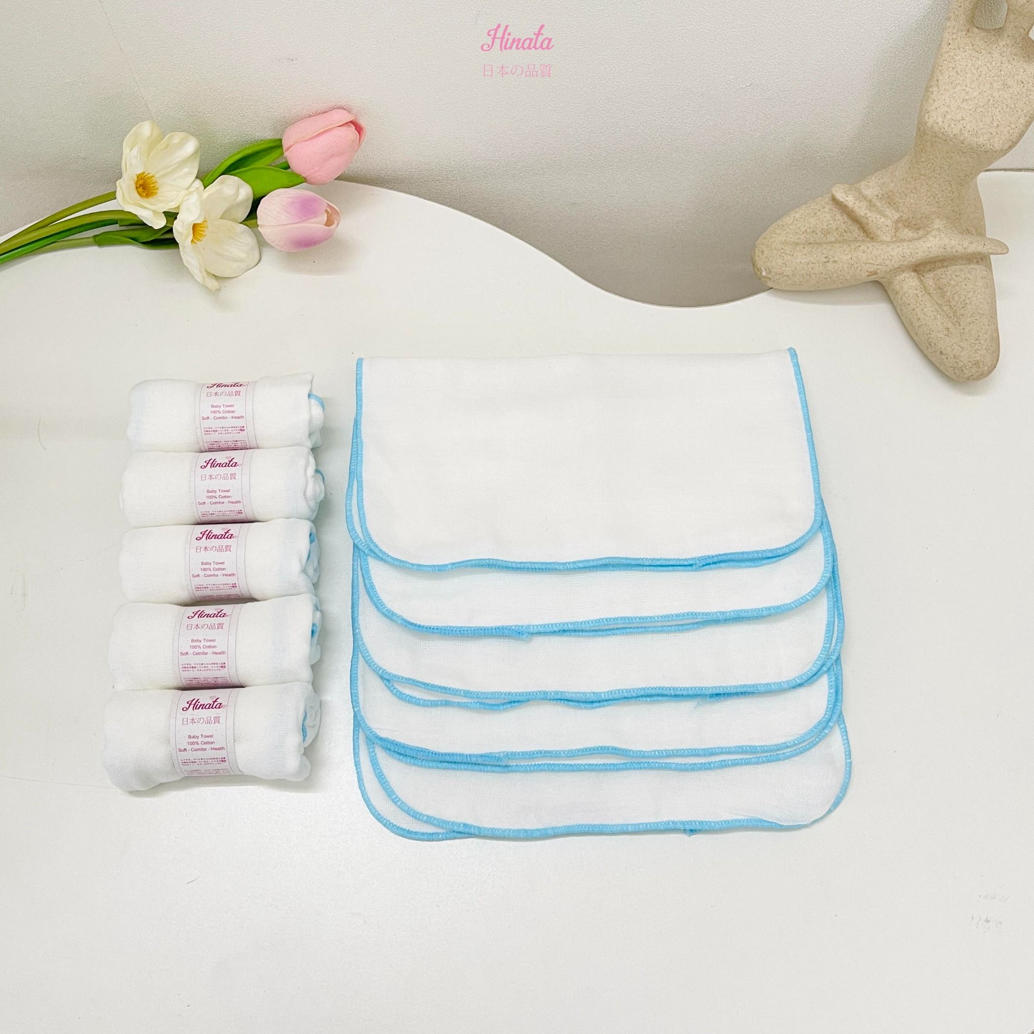 Khăn gạc, khăn tắm Hinata KG04_Không bụi bông, siêu mềm mịn