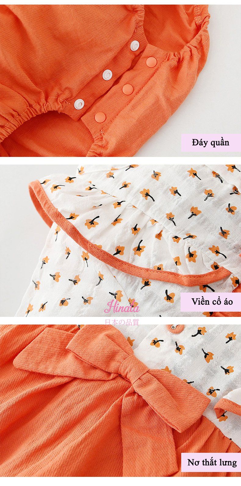 Bodysuit hoa dễ thương cho bé gái BF25 Hinata
