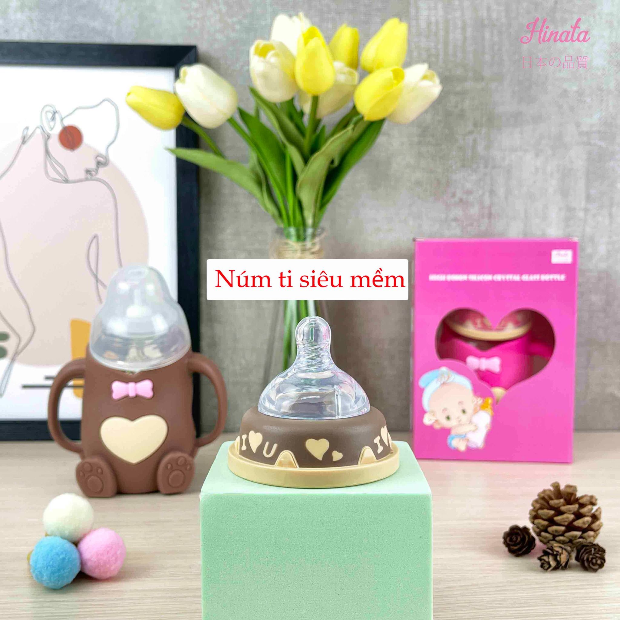 Bình sữa thủy tinh chống sặc cho bé Hinata BS01