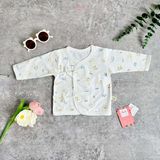  [03 Áo] Áo sơ sinh tay dài cài lệch chất cotton siêu mềm mịn Hinata A01 