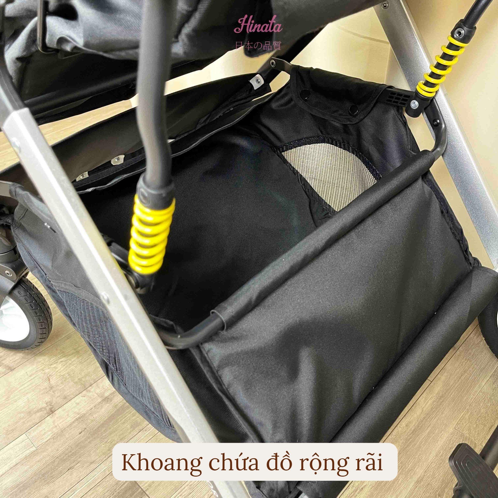 Xe đẩy nôi đi động cao cấp gấp gọn 3 trong 1, đẩy 2 chiều thuận tiện - XD10 Hinata Nhật Bản