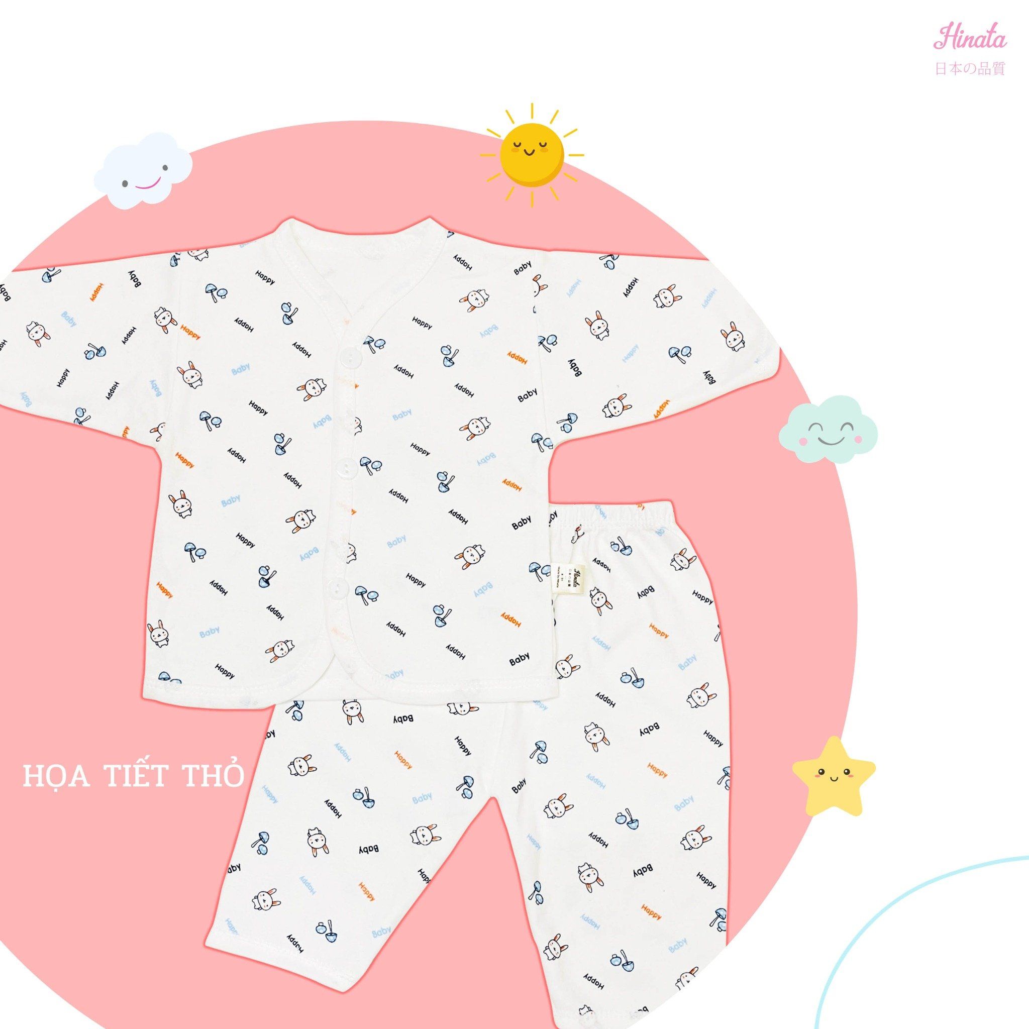  [01 Set] Bộ tay dài chất cotton siêu mềm mịn Hinata  BF82 