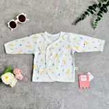  [05 Áo] Áo sơ sinh tay dài cài lệch chất cotton siêu mềm mịn Hinata A01 