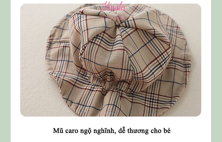 Set phối caro cho bé trai, bé gái Hinata BF34