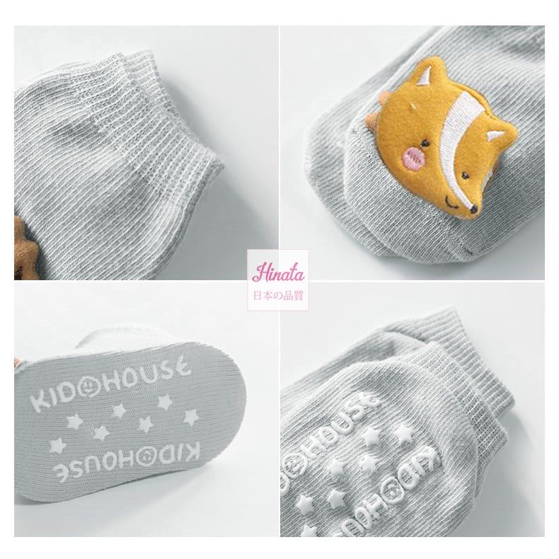 Set 4 Vớ cho bé hoạt hình Kid House V11_100% Cotton, co dãn tốt